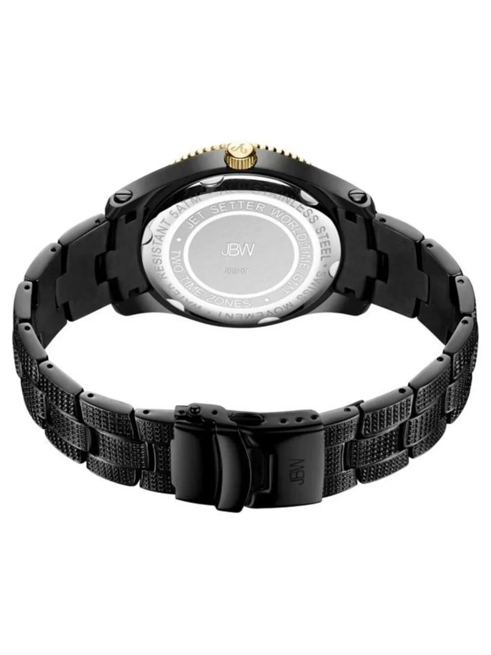 NWT JBW Jet Setter GMT Quartz Black Dial Men's Watch